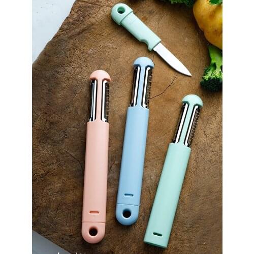 Kitchen Tool Portable Multi-function Paring Knife Creative Three-in-one Peeler Home Potato Radish Silk Grater