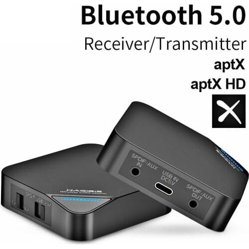 Hot CSR8675 Bluetooth 5.0 2 in 1 Transmitter Receiver Fiber Optic Bluetooth Adapter aptX HD audio 3.5mm for TV/Headphone/Car/PC