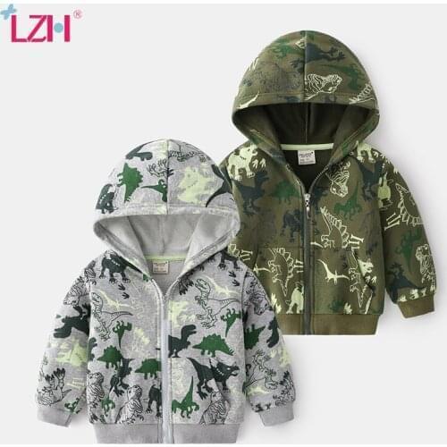 LZH 2021 Autumn Casual Baby Boys Clothing Dinosaur Jacket For Childrens Costume Long Sleeve Kids Clothes Boys Coats 2-6 Years