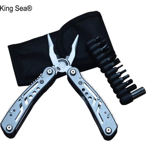 Multifunctional tool pliers folding knife survival outdoor EDC gear multi-purpose pocket knife stainless steel fishing plier bit