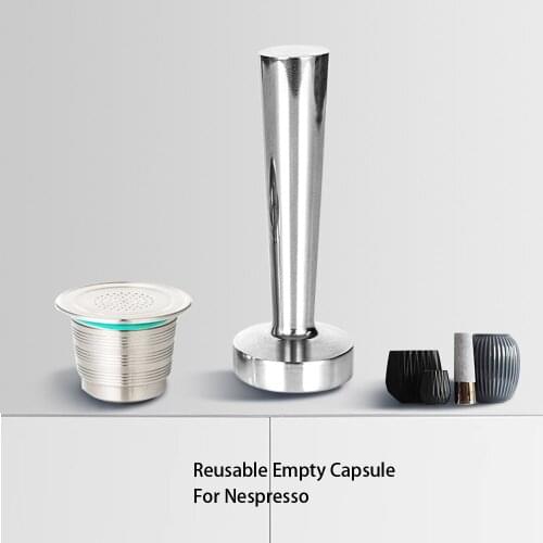Dalinwell For Nespresso Refillable Coffee Capsule Pod Stainless Steel Espresso Coffee Filters Tamper Coffeeware Gifts Wholesale