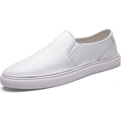 Mens Leather Flats Black Driving Moccasins Summer Slip On Mens Footwear Brand Casual Driving Shoes