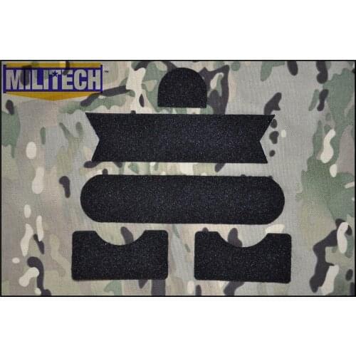 MILITECH BK Black Color Special SWAT Force Sticky Hook and Loops Set For MARSOC DEVGRU OPS FAST Mich ACH PASGT Gentex Helmets