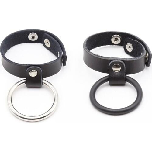 Leather adjustable Cock Ring Penis Sleeve Sex Products Silicone Black/White Sex toys for Men Male Penis Ring Delay Ejaculation