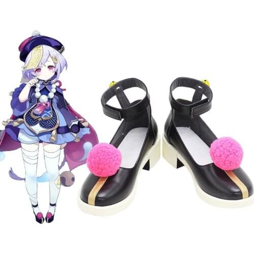 New Game Genshin Impact Cosplay Shoes Genshin Impact QiQi Cosplay Shoes Halloween Women Shoes Size 35-46