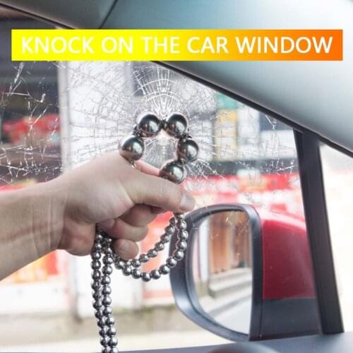 Big Steel Ball Self defense Bracelet Necklace Stainless Steel Whip Titanium Steel Car Personal Safety Weapon Broken Window