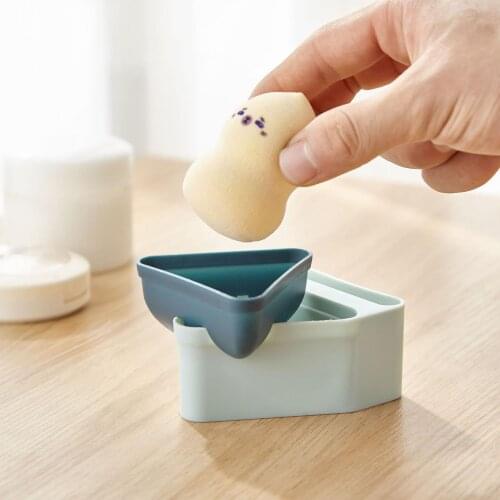 Portable Breathable Egg Shape Beauty Powder Puff Makeup Sponge Storage Box