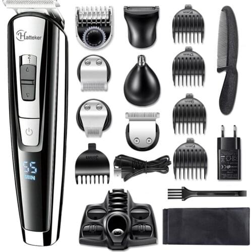 17pcs set professional hair clipper waterproof hair trimmer beard trimer men grooming facial body electric hair cutting machine