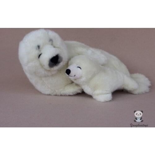 Rare Real life Plush Mother And Baby White Seal Doll Toys Greenland Seals Toy Gifts Ornaments Good Quality
