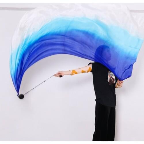 Real Silk Veil POI Streamer Thrown Balls Belly Dancer Stage Performance Props Bellydance Costume Accessory 1Veil + 1POI Ball