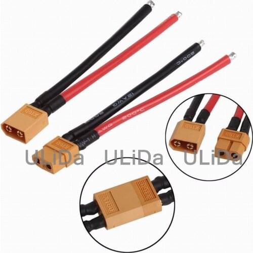 1 Pair XT60 Connector Male/Female with Housing 10CM Flexible Silicon Wire 12AWG