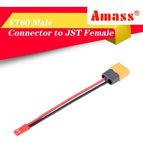 Connector line AMASS 10cm 18AWG XT60 Male Plug to JST Female Plug Cable Connector for Battery Charging Adapter