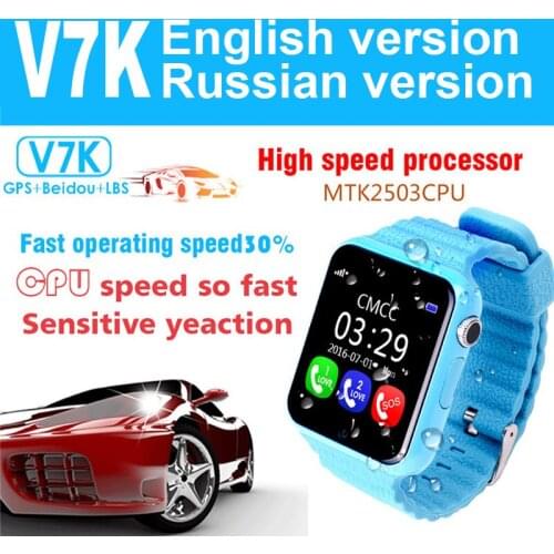 V7K Childs Safety GPS locator tracker Touch Screen Smart Watches waterproof SOS call Camera Anti-lost insert TF card watch gift