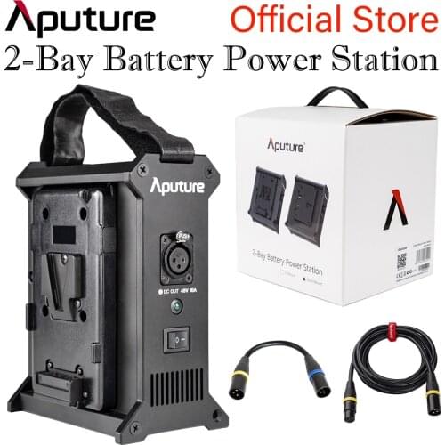 Aputure 2-Bay Battery Power Station V-Mount Dual Battery Power Supply Box External Power Supply Box for Nova P300C