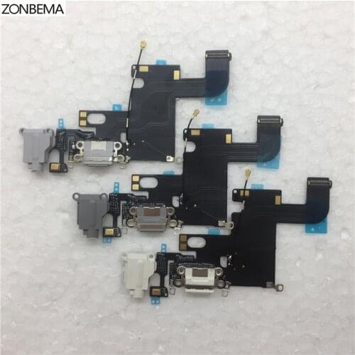 ZONBEMA Charger Charging Port Dock USB Connector Flex Cable For iPhone 5 6 6S Plus 4.7" 5.5" Headphone Audio Jack Flex Ribbon