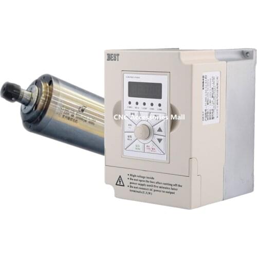 1.5kw water cooled spindle motor ER16 collet D80mm L225mm AC220V & 1.5kw 220v BEST VFD Inverter Variable Frequency Drive