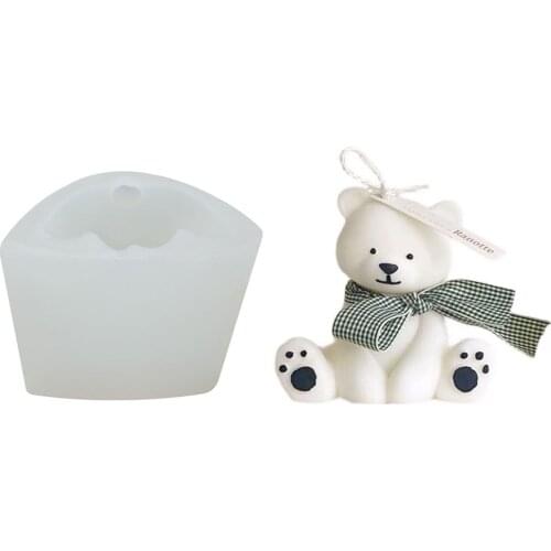 1Pcs 3D Bear Shape Silicone Chocolate Mold Cookware Baking Tool Soap Mold Soap Making Fondant Candle Mould Kitchen Cake Baking