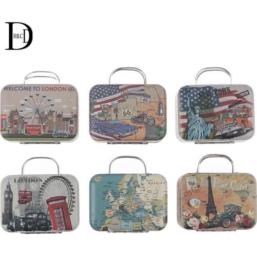 1pc Metal Mini Suitcase For Dolls Doll Handbag Miniature Toys Trunk Dollhouse Decoration Lovely Small Clutch Jewellery Box
