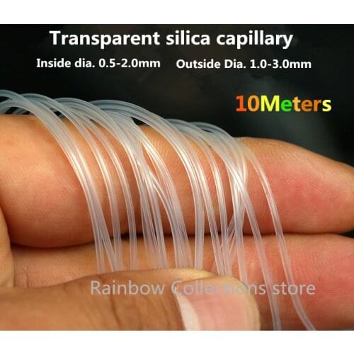10M/lot Food grade Silica capillary Transparent silicone hose Fine silicone rubber hose I.D. 0.5-2mm / O.D. 1-5mm free shipping