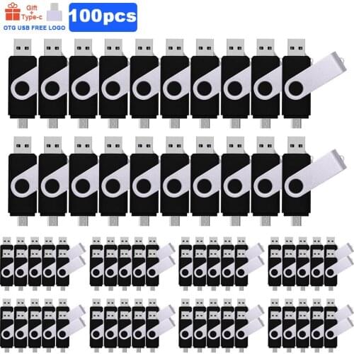 100pcs/lot OTG Type c pendrive 128GB 64GB 32GB 16GB memoria usb flash drive cle usb 2.0 for phone flash usb stick free logo