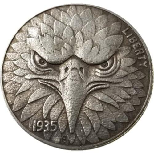 1935 Eagle head AB Souvenir Coins Collectibles 3D Antique Metal Commemorative Morgan Hobo Coin Copy Home Decor New Year Gifts