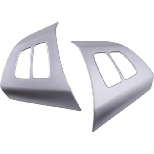2Pcs Chrome ABS Steering Wheel Button Decor Frame Trim Moulding Decoration Fit for BMW E70 X5 2013 2012 2011 2010 2009 2008