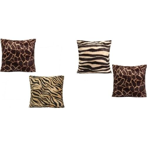 2-Pack Square Animal Print Pillow Case Leopard Zebra Sofa Car Cushion