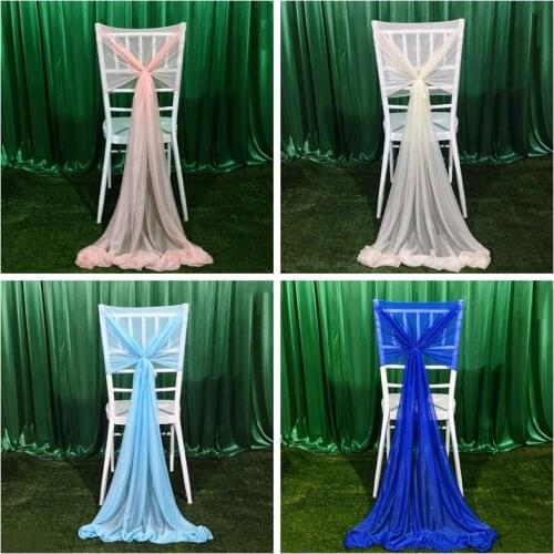 25 50 100pcs Out Door Wedding Sequin Organza Chiavari Chair Cap Hood Cover For Event Party Banquet Decoration
