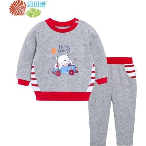 Bornbay 2pc/set spring autumn long sleeve t-shirt+pants suit clothes cute cartoon pullover Sweater baby boy girl clothes