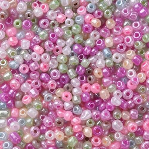 1 Pound 2/3/4mm Ceylon Round DIY Craft Beads 6/0 8/0 12/0 Glass Seed Beads for Jewelry Making DIY Design Craft Material Supply