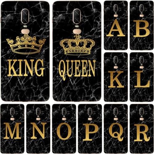 Phone Case for Oneplus One Plus 3 A3000 3T 2 A2001 1 A0001 X Marble Golden alphabet background Soft Print Cover Fundas