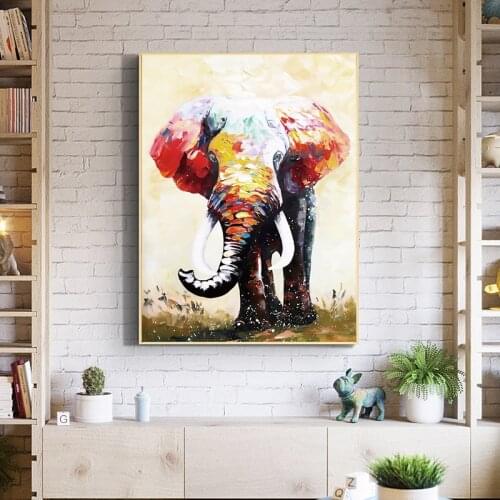 Graffiti Colorful Elephant Art Canvas Print Painting Wild Animals Wall Picture Morden Living Room Home Decoration Poster