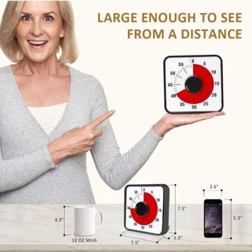 Kitchen Timer 60-Minute 7.5inch Mechanical Visual Timers For Cooking Teaching Meeting Facial Kitchen Tools