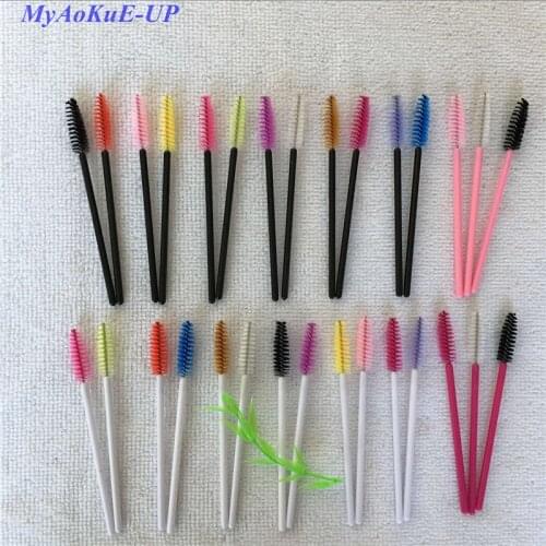 Fashion Hot Sale 30 Different Colors Disposable Mascara Wands Applicator Eyelashes Brushes Makeup Brushes 200 Pieces
