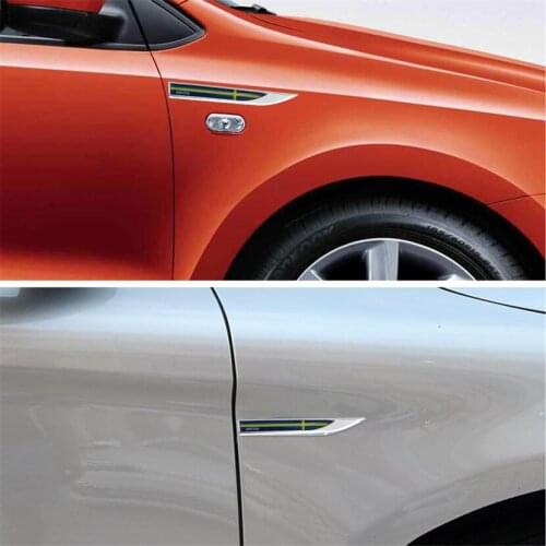 2pcs 3D Metal Sweden Flag Car Decoration Stickers Long Pattern Stickers Universal Car Accessories for Chevrolet Spark Aveo Sail