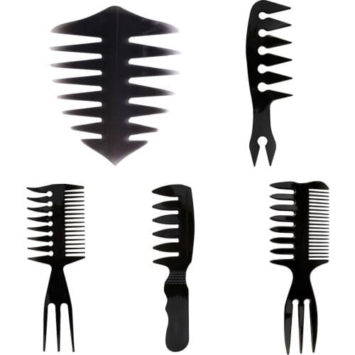 Men Vintage Oil Hair Comb Retro Wide Tooth Fork Comb Back Hair Beard Combs Aircrafts Head Anti Static Hairdressing Styling Tool