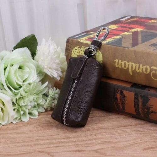 Men Women Synthetic Leather Car Key Ring Holder Case KeyChain Purse Bag Coin 20CA