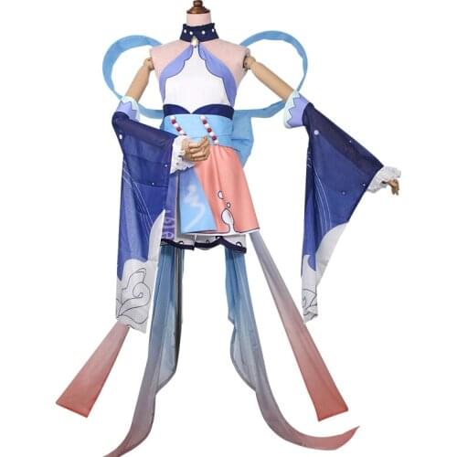Game Genshin Impact New Account Kokomi Cosplay Costumes Anime Project Halloween Women Skirt Pants Bow Streamer Accessories Set