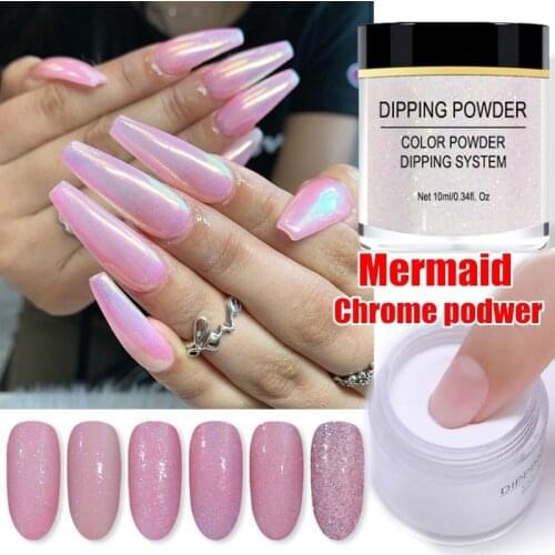 1Pc Dipping Nail Glitter Powder Kits Pink Gradient French Chrome Pigment Natural Fast Dry Without Lamp Cure