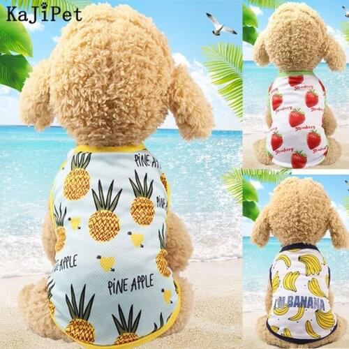 Hokerbat Fruit Print Pet Clothes Dog Breathable T-Shirt Dog Clothes Summer Pet Dog Clothes Chihuahua Clothes T-Shirt