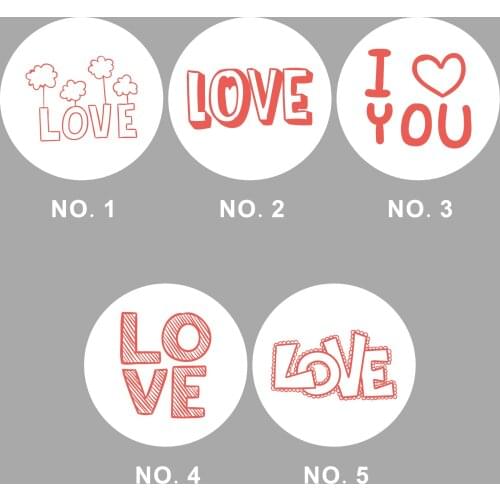 Wholesale LOVE 450PCS 3CM Circular Love You Self Adhesive Sticker Affection DIY Packing Cartoon Pattern Wrapping Sweet Gift