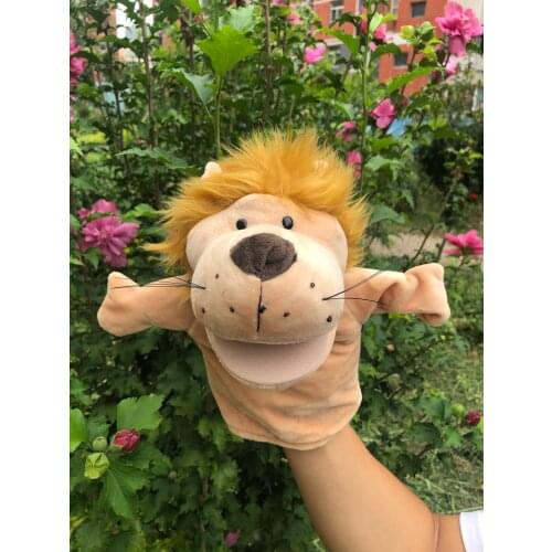 Jungle Animal Plush Hand Puppets Childhood Kids Cute Soft Toy Lione Monkey Shape Story Pretend Playing Dolls Gift For Children
