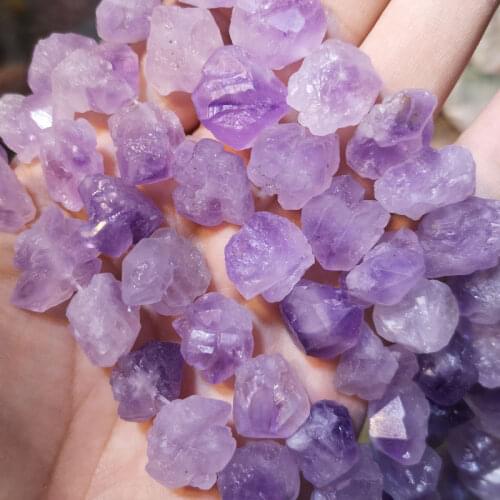 Natural Rough Amethysts Cluster Purple Flower Bud Crystal Stone Beads Irregular Gem Spacer Beads For Jewelry Making DIY Bracelet