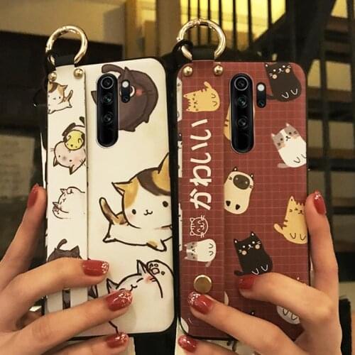 Shockproof Phone Case For Xiaomi Redmi Note 8 Pro Phone Holder Delicate Series Cute Painted TPU Cover Cartoon Lanyard