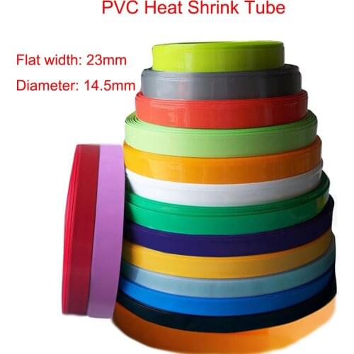 5M PVC Heat Shrink Tube Width 23mm Dia 14.5mm AA 14500 Lithium Battery Pack Insulated Film Wrap Protect Case Cable Sleeve