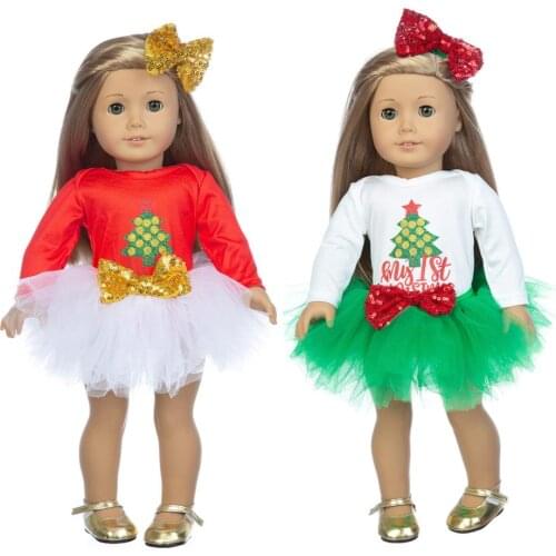 2020 Christmas Dress fits for 18" American Girl doll alexander,girls dolls