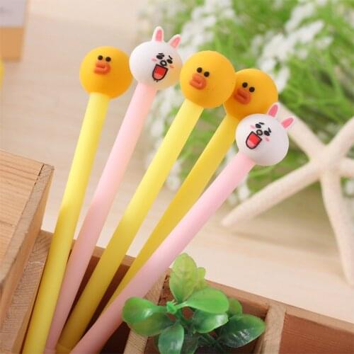 Signature Pen Korean Stationery Small Fresh Cute Cartoon Super Cute Rabbit Pen 0.38 Mm Gel Pen Creative School Supplies