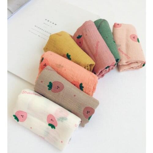 1PC Baby Girls Cotton Scarves Strawberry Multipurpose Scarf Lovely Kids Boys Neck Warmer Windproof Loop Scarves