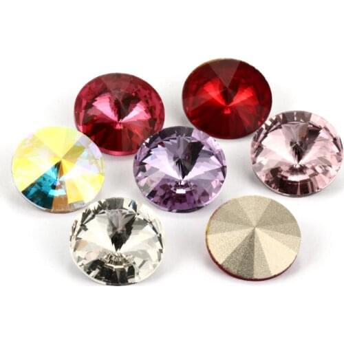 6mm Red Rhinestones K9 Glass Strass Round Rhinestones Crystal AB Color Pointback Rivoli Crystals Jewelry Accessories