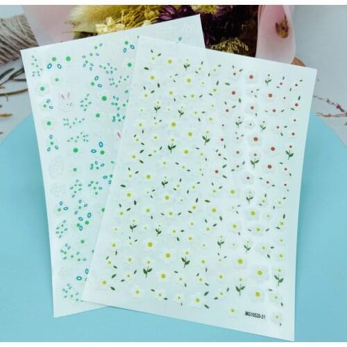 3d DIY Japanese Style Thin Light Tracelss Nail Stickers Fresh Flowers Back Glue Adhesive Dry Nail Decals Nail Art Manicure Women